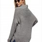 Fashion women's new solid color high neck long sleeve pullover sweater