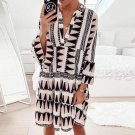 Fashion women's new sexy deep V knee-length skirt plus size loose dress