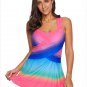 Sexy female swimsuit gradient color cover belly skirt style four-corner split swimsuit