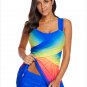 Sexy female swimsuit gradient color cover belly skirt style four-corner split swimsuit