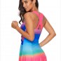 Sexy female swimsuit gradient color cover belly skirt style four-corner split swimsuit