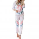 Fashion new ladies' home wear bright color tie-dye long pajamas