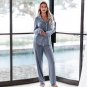 Fashion new sexy ladies single-breasted long-sleeved loose pajamas