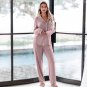 Fashion new sexy ladies single-breasted long-sleeved loose pajamas