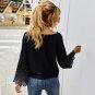 Fashion Ladies New Stitching Lace Long Sleeve T-shirt