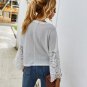 Fashion Ladies New Stitching Lace Long Sleeve T-shirt