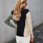 Fashion women's new product contrast stitching high neck simple pullover sweater