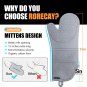 Rorecay Extra Long Oven Mitts and Pot Holders: Mini Oven Gloves & Hot Pads. Gray, 6pc