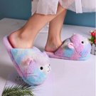 Cute Cartoon Alpaca Home Women Fur Slippers Winter Warm Plush  Floor Slides House Flat Bedroom Women