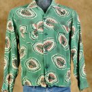 Vintage 40s Green Rayon Fronds LC Shirt Loop 15/33 M
