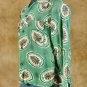 Vintage 40s Green Rayon Fronds LC Shirt Loop 15/33 M