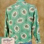 Vintage 40s Green Rayon Fronds LC Shirt Loop 15/33 M