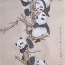Chinese Original Painting Pandas on Tree