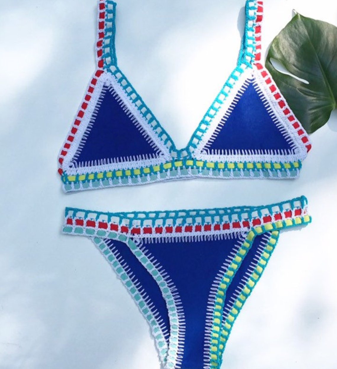 Blue Bikini Set -- Swimsuit | Handmade Brazilian Crochet Bikini - Gift Boho Womens Swimsuit