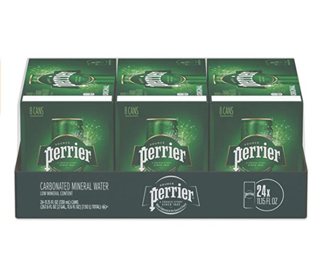 Perrier Sparkling Water, 11.15 Fl Oz Cans (Pack of 24) TWO DAY shipping