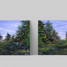 Set of 2 Original Acrylic paintings . Size 60* 30 cm ( 30 x 30 each)