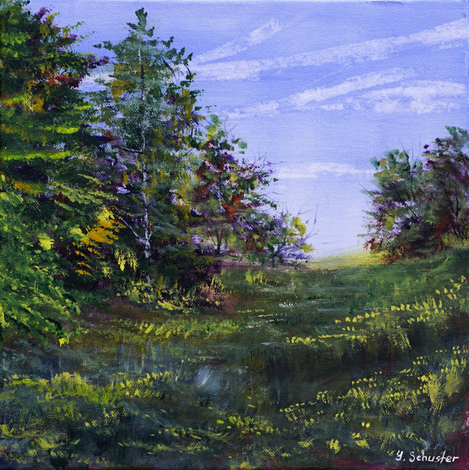 Set of 2 Original Acrylic paintings . Size 60* 30 cm ( 30 x 30 each)