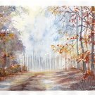 ORIGINAL WATERCOLOR : Autumn Blues