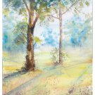 ORIGINAL WATERCOLOR: Spring Day 2nd Watercolor Landscape,Tree, Original Watercolor Painting