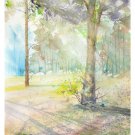 ORIGINAL WATERCOLOR: Spring Day 1st Watercolor Landscape,Tree, Original Watercolor Painting