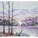 ORIGINAL WATERCOLOR : Winter Landscape