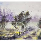 ORIGINAL WATERCOLOR: Before the Rain. Watercolor Landscape,Tree, Original Watercolor Painting
