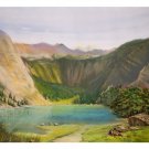 Pastel drawing. Alpine Landscape. Bavarian Mountains. Pastel Landscape,
