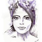 ORIGINAL WATERCOLOR PAINTING: Abstract Watercolour women's portraits series.