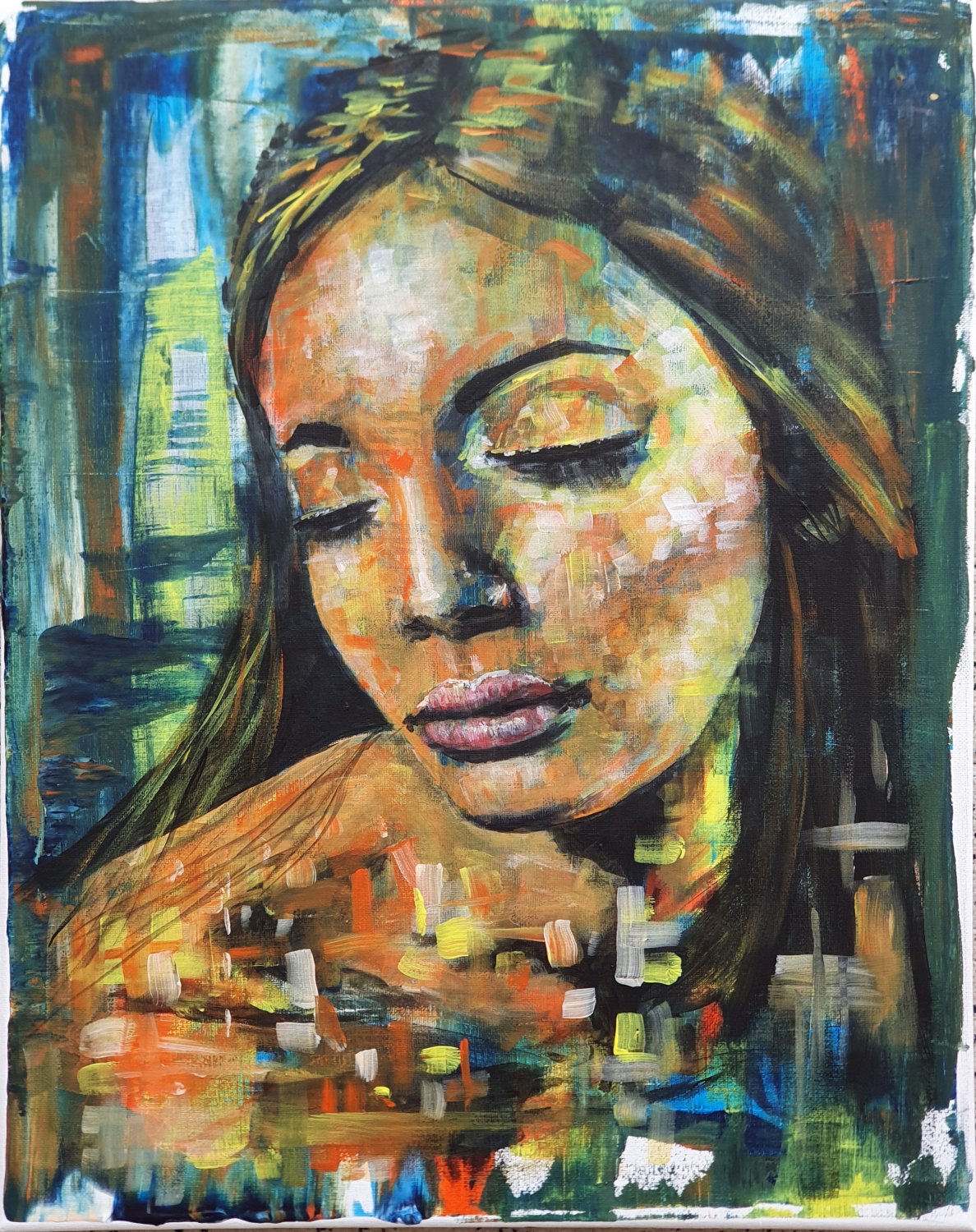 ORIGINAL ACRYLIC PAINTING Abstract women's portraits