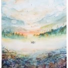 ORIGINAL WATERCOLOR : A Lonely Boat