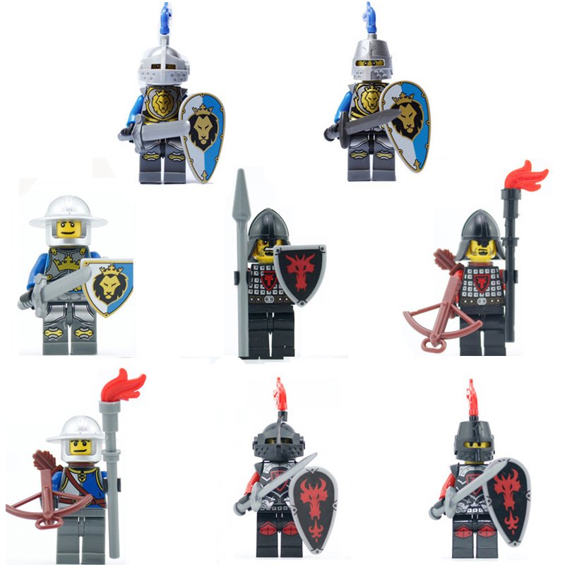 8pcs Roman Colosseum Knights Minifigures Building Toys