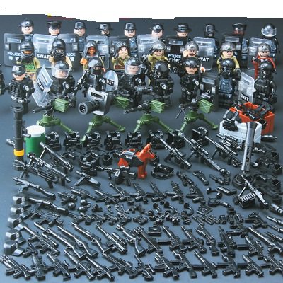 City Police SWAT Team and Riot Robbers Minifigures Boys Gift Idea