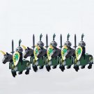 5pcs Green Dragon Knights Calvary Soldiers Roman Army Building Toy