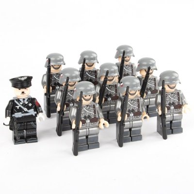 10pcs WW2 German Commander General Soldiers Army Minifigures Boys Toy