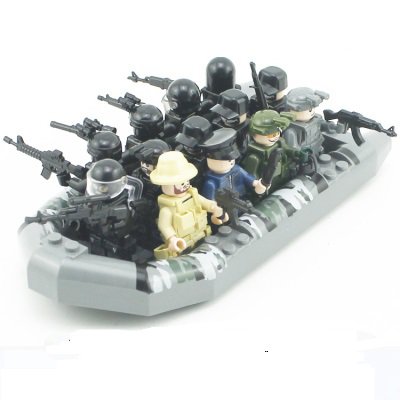 City SWAT Landing Speed Boat Squad Police Minifigures