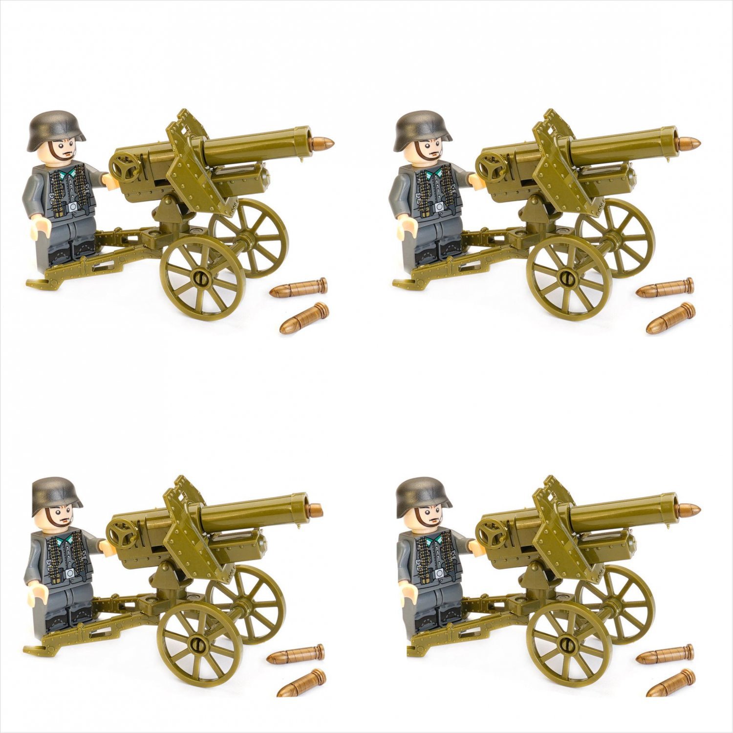 WW2 Germany Howitzer Army Cannons Soldiers Building Military Set