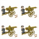 WW2 Germany Howitzer Army Cannons Soldiers Building Military Set