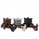 3 Sets Roman Medieval Castle Prison Wagon Building Toys