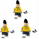 3pcs Neymar Minifigures Star Football Player