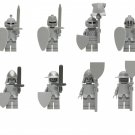8pcs Blank Roman Medieval Knights Army Minifigures