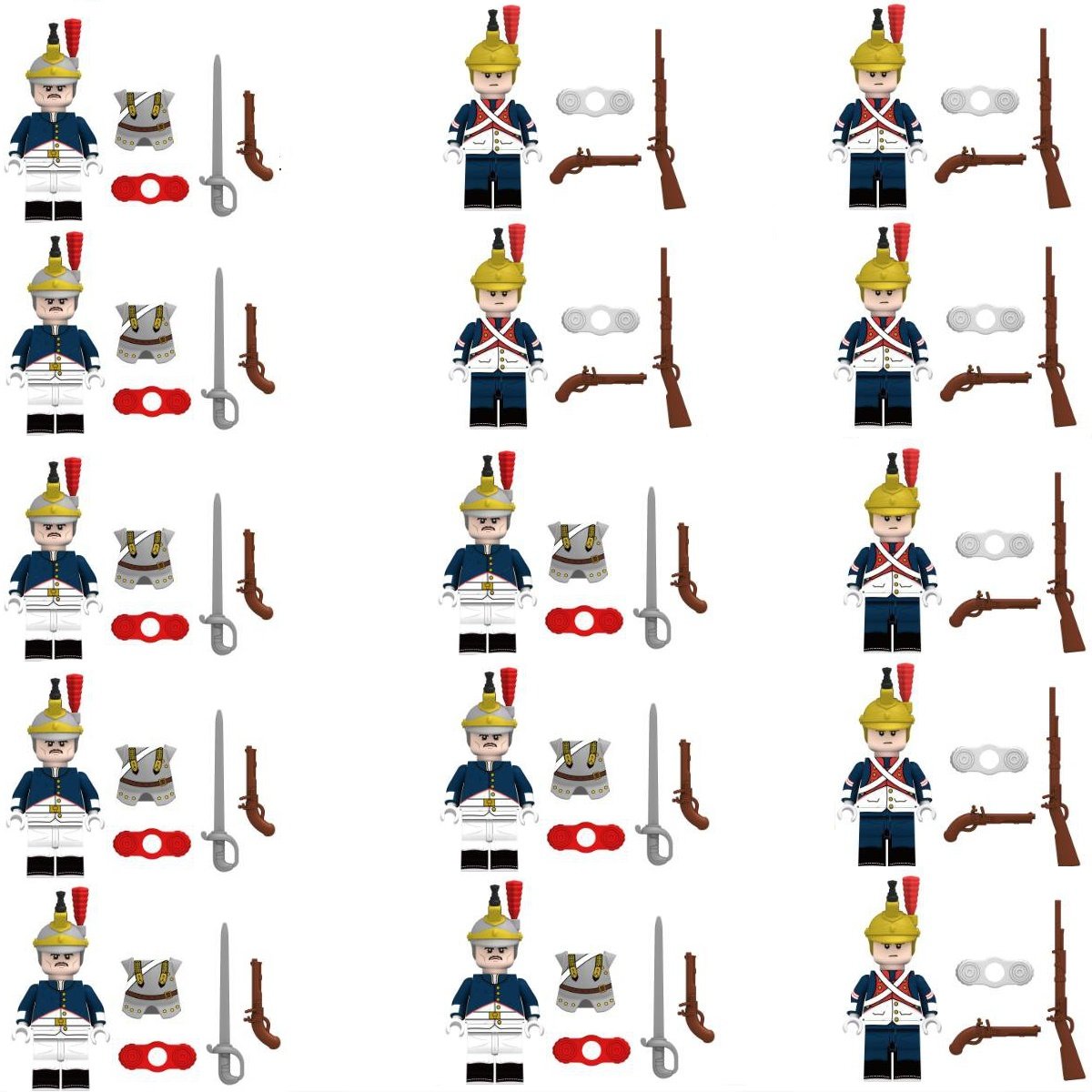 15pcs French Cuirassier Dutch Dragoon Soldiers Minifigures