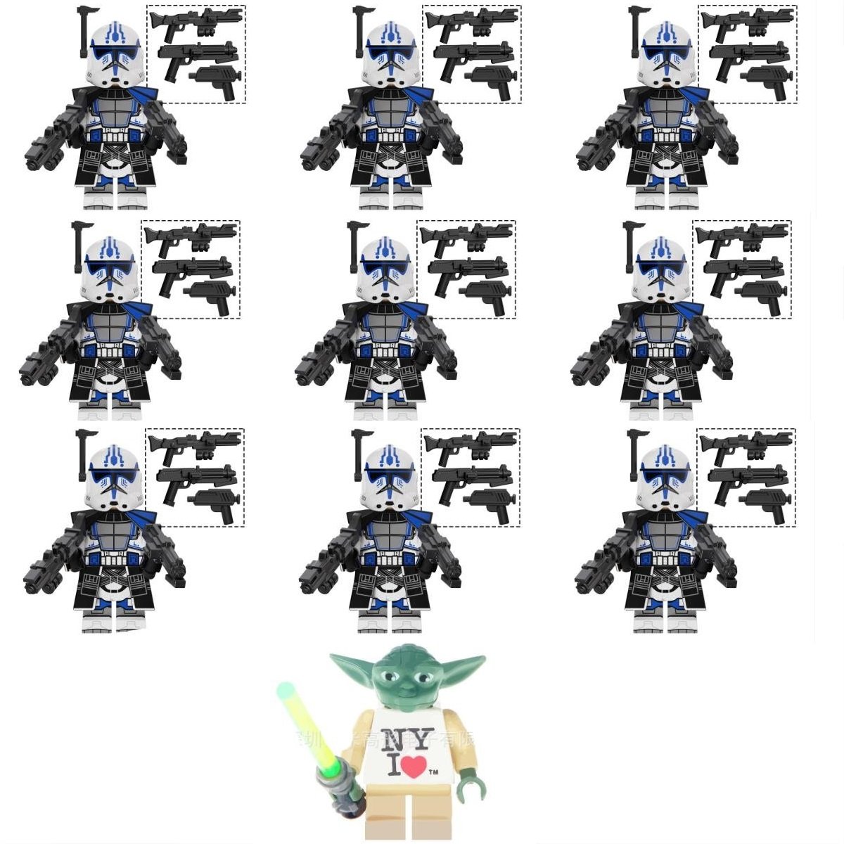 `10pcs 501st Clone Trooper Hardcase Minifiures Yoda
