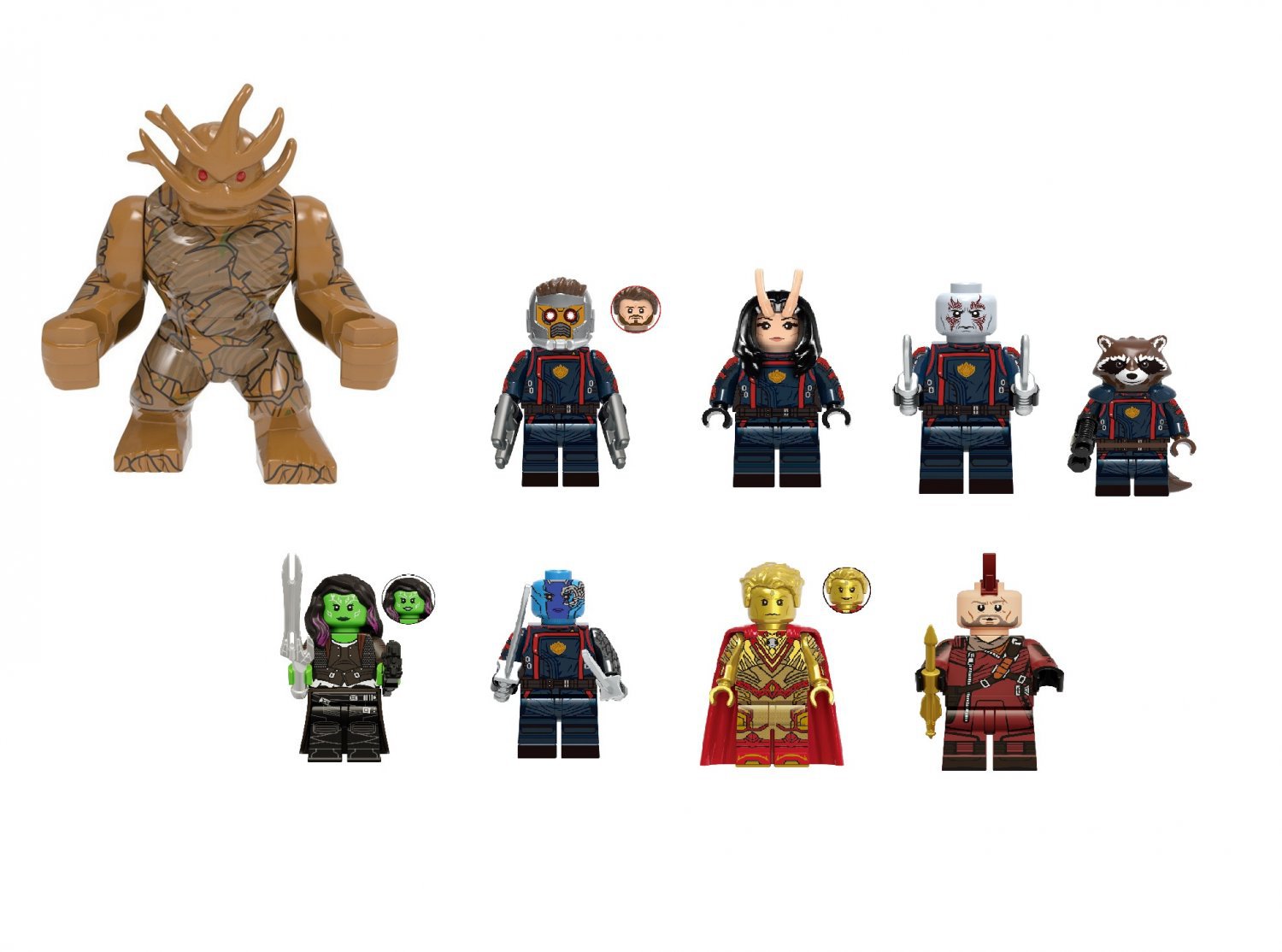Star-Lord Kraglin Adam Warlock Minifigures Fit Lego New Guardians of the Galaxy Sets