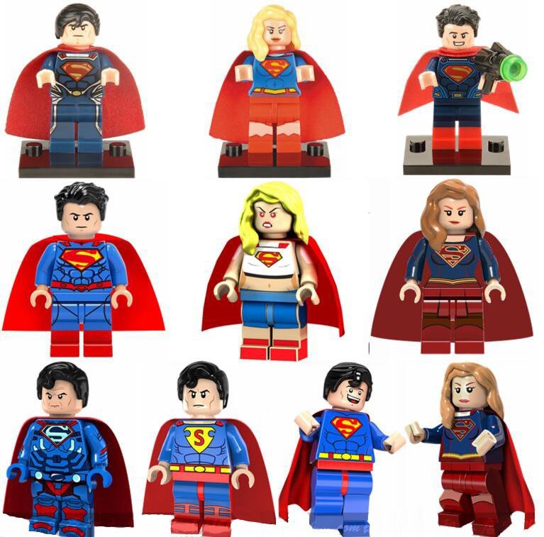 10pcs Superman Supergirl Minifigures Compatible Lego The Flash 2 Set