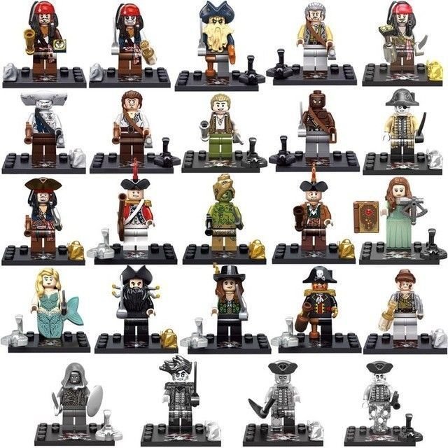 24pcs The Pirates of the Caribbean Character Minifigures Lego Compatible Movie Sets