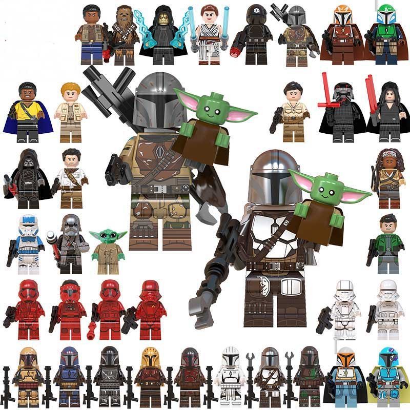 40pcs The Mandalorian Baby Yoda Kylo Ren Minifigures Compatible Lego Star Wars Toy