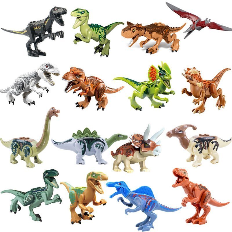 16pcs Velociraptor Tyrannosaurus Rex Pterosauria Toy Compatible Lego Dinosaur Sets