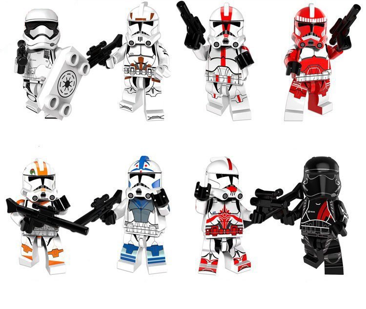 8pcs Imperial Stormtrooper shadow stormtroopers Minifigures Fit Lego Star Wars Sets
