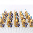 20pcs Golden Crown Knights Minifigures Fit Lego Medieval Castle Knight Sets