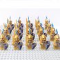 20pcs Golden Crown Knights Minifigures Fit Lego Medieval Castle Knight Sets